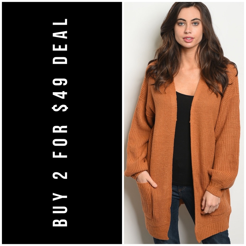 ❄️LAST2️⃣//CAMEL LACE UP CARDIGAN